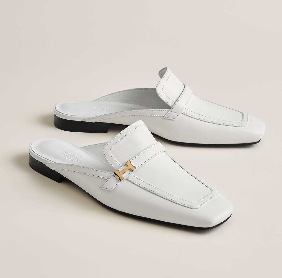 Hermes Shoes Slip Ons White