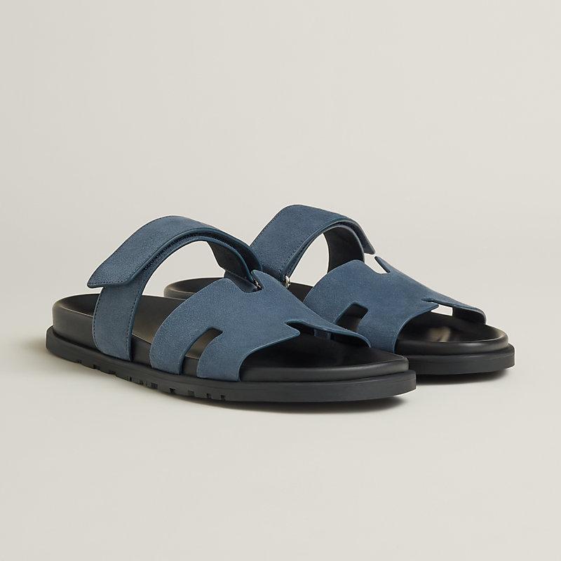 Hermes Slippers Dark Blue & Black