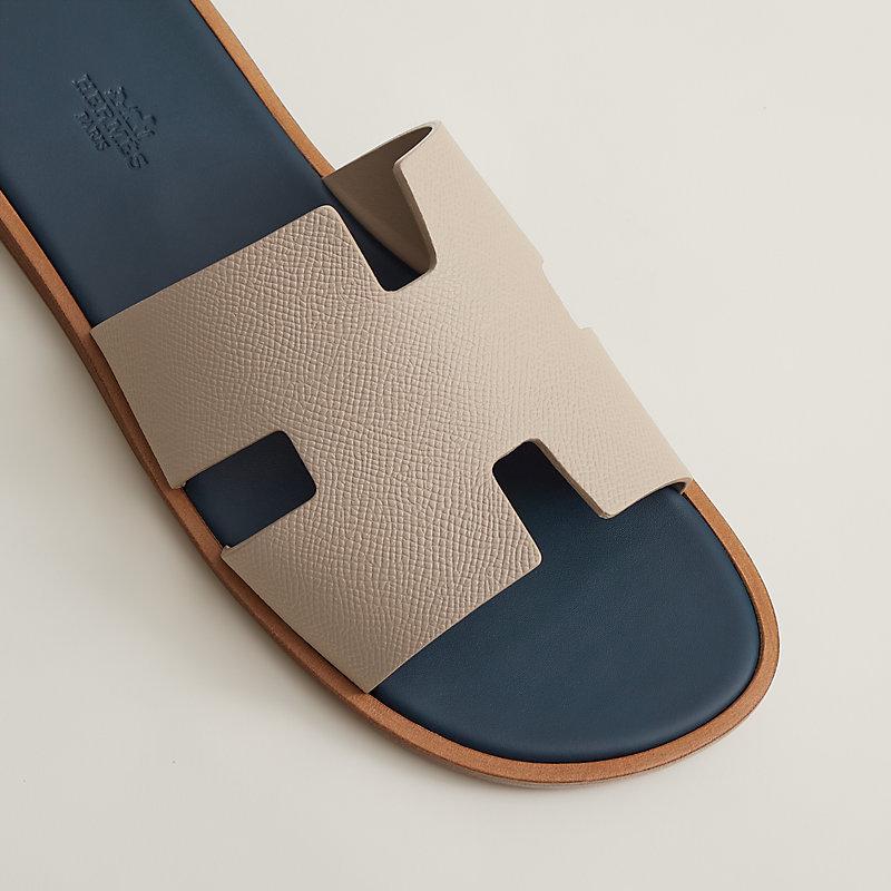 Hermes Slippers Beige & Blue