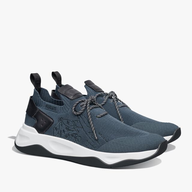 Berluti Shadow Knit Sneakers Blue