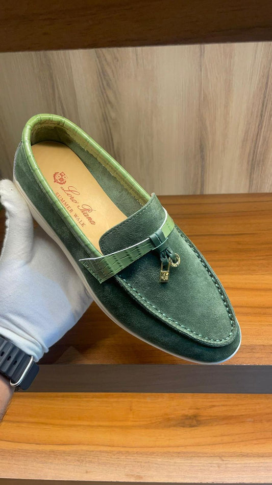 Loro Piana Summer Walk Shoes Green