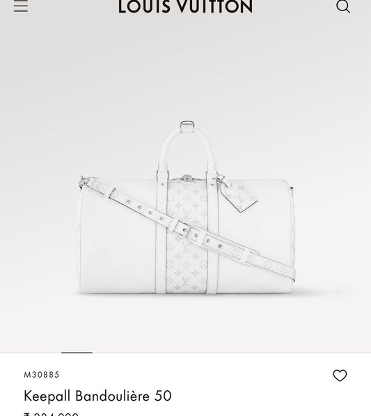 LV Travel Keepall Bag White