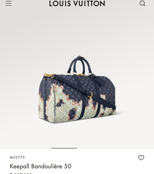 LV Travel Keepall Bag Faded Blue