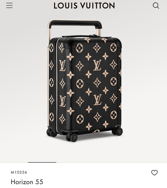 LV Travel Suitcase Bag Faded Black & Gold