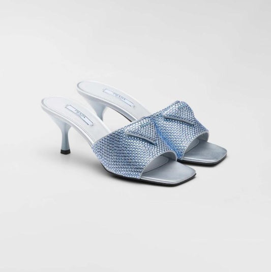 Prada High Heels Women Shoes Light Blue