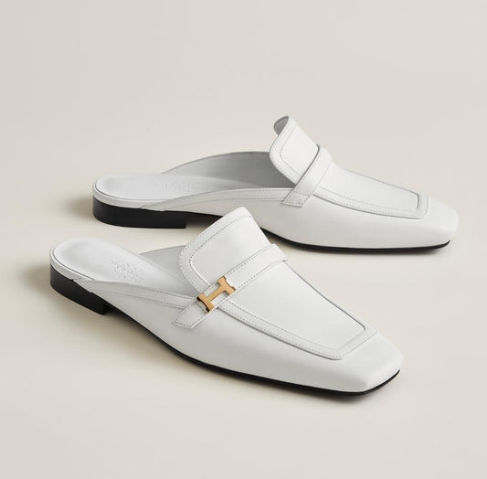 Hermes Shoes Slip Ons White