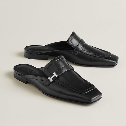 Hermes Shoes Slip Ons Black