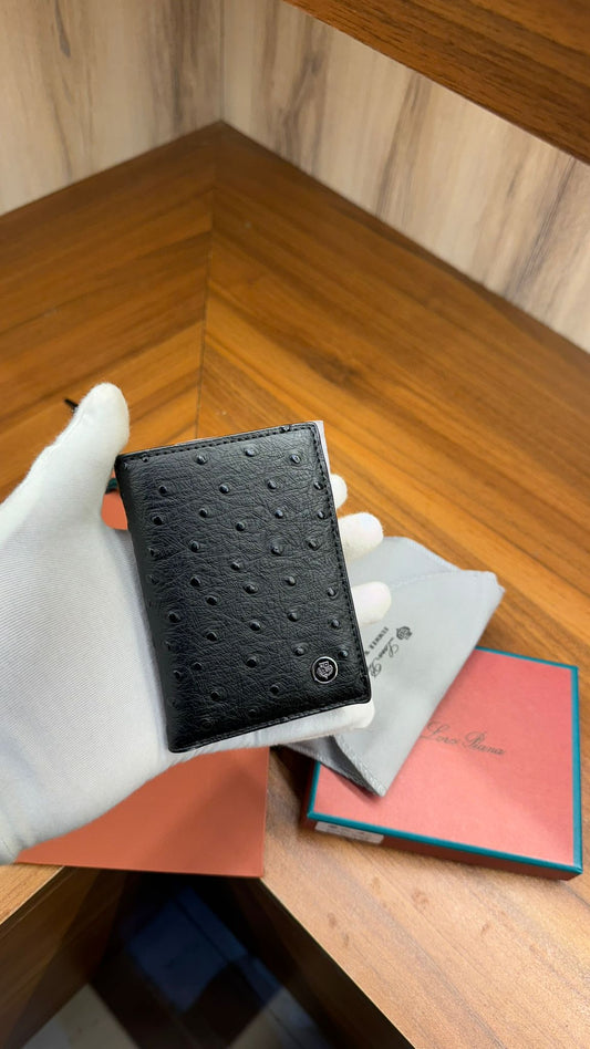 Loro Piana Ostrich Wallet Black