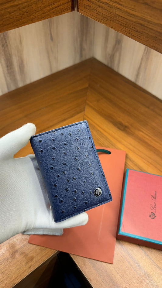Loro Piana Ostrich Wallet Blue
