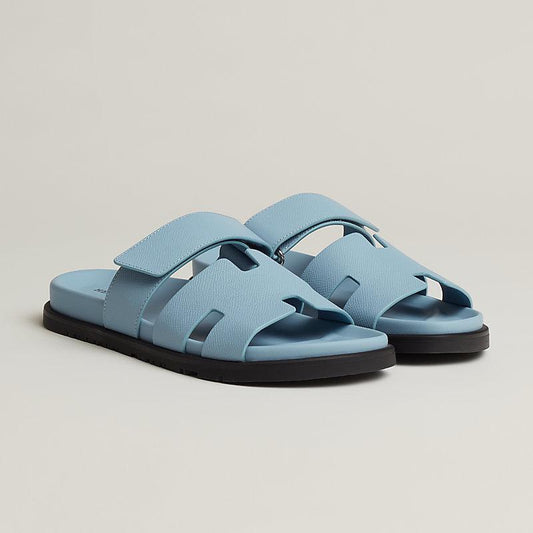 Hermes Slippers Light Blue & Black
