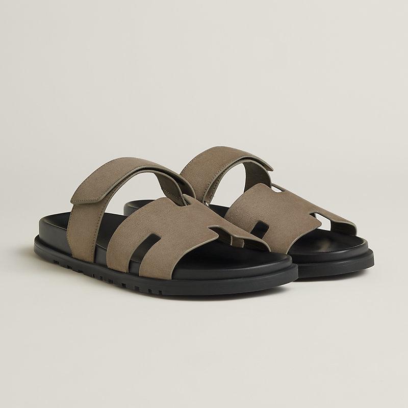 Hermes Slippers Dark Gray & Black