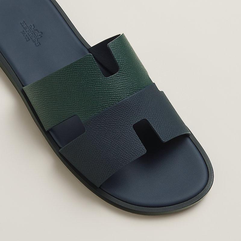 Hermes Slippers Green & Dark Blue