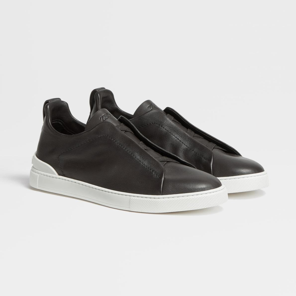 Zegna Triple Stitch Sneakers Dark Brown