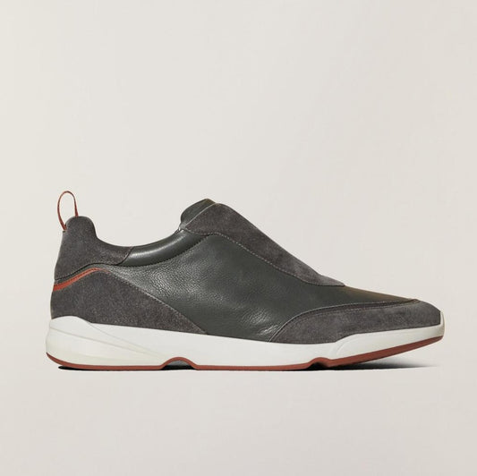 Loro Piana Modular Walk Sneakers Dark Green Leather