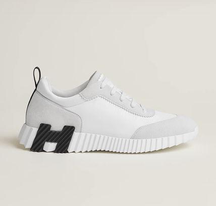 Hermes Bouncing Sneakers White With Black Logo