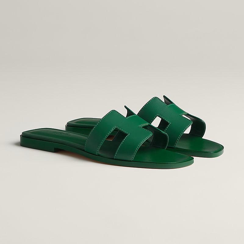Hermes Women Slippers Green