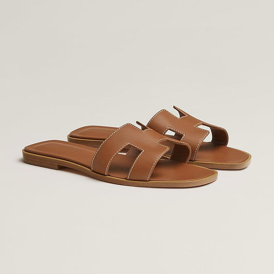 Hermes Women Slippers Brown