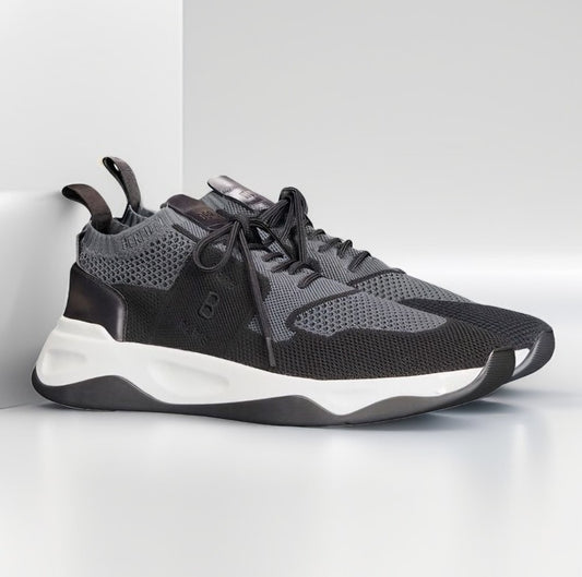 Berluti Shadow Knit Sneakers Gray & Black
