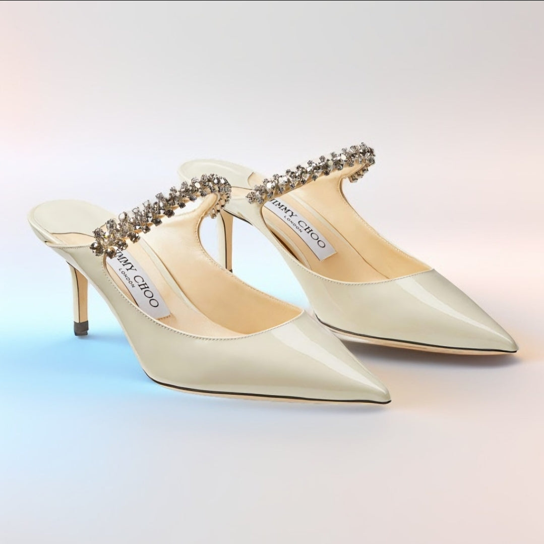 Jimmy Choo Women High Heels White Pearl