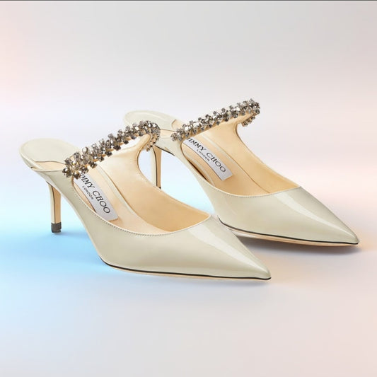 Jimmy Choo Women High Heels White Pearl